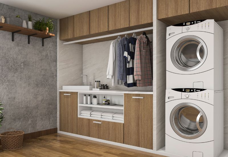 Compact Laundry Cabinet Design